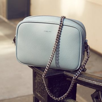 ANGELA ROI | Grace Mini Crossbody In Light Nude Blue | Boxwalla