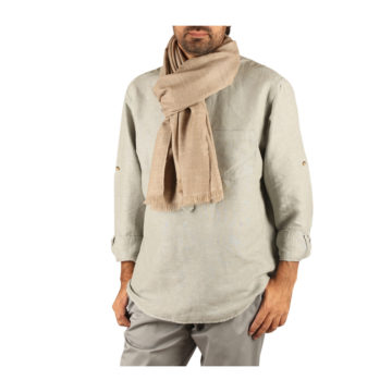 KASHMIR LOOM | Cashmere Plain Solid Stole in Natural | Boxwalla