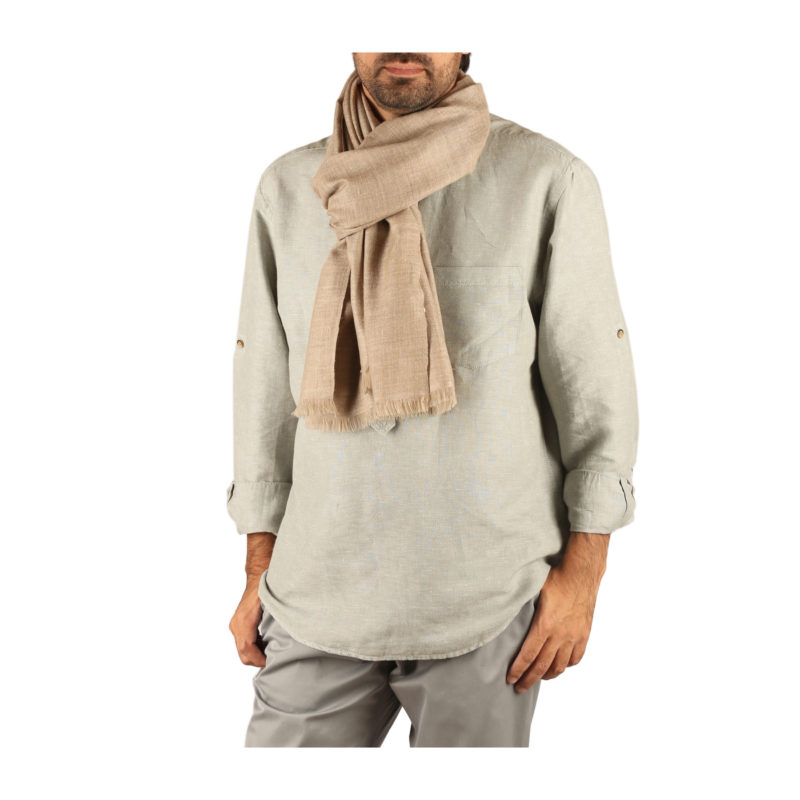 KASHMIR LOOM | Cashmere Plain Solid Stole in Natural | Boxwalla