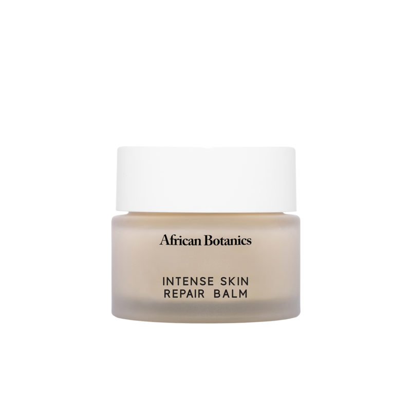 African Botanics Intense Skin Repair Balm is a reparative balm that melts into a dense silky serum to target wrinkles, loss of firmness, redness, hyperpigmentation and scars.