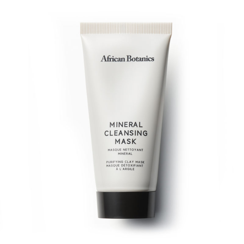 African Botanics Mineral Cleansing Mask is a clay-based treatment that clarifies and revitalizes dull, congested skin without irritation or dehydration.
