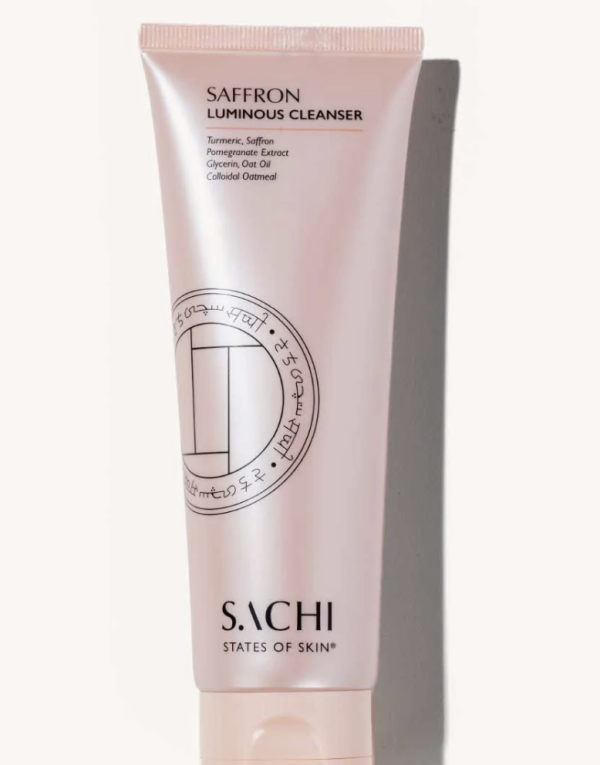 Sachi Skin Saffron Luminous Cleanser is a humectant-rich gel cleanser that dissolves impurities and excess oil without disrupting the skin's natural moisture balance.