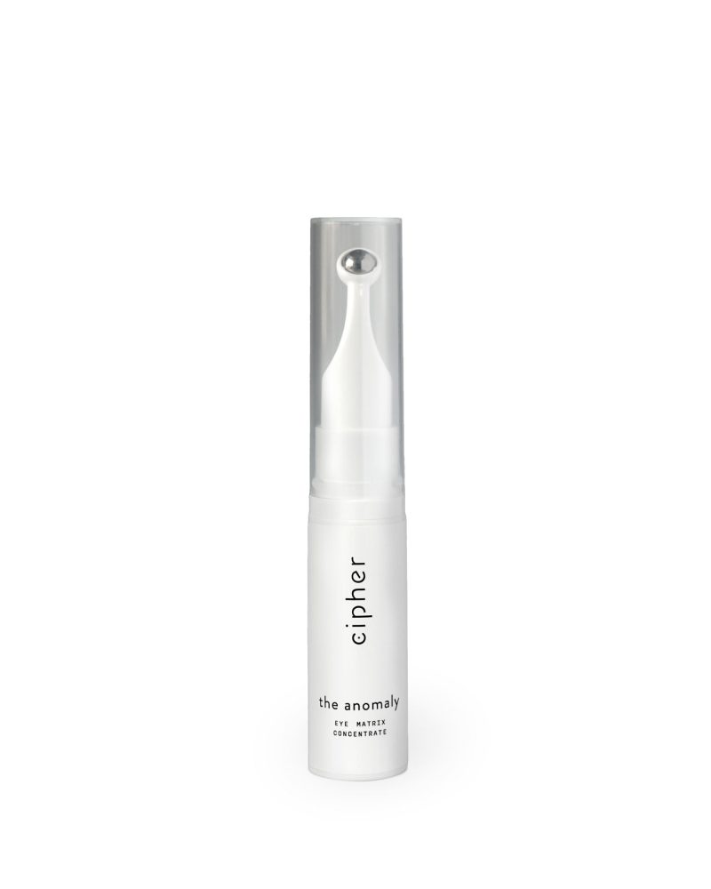 Cipher The Anomaly is a silky, hydrating growth factor eye serum to target the appearance of fine lines, dehydration, puffiness, dark circles, sallowness, thinning skin, and drooping lids.